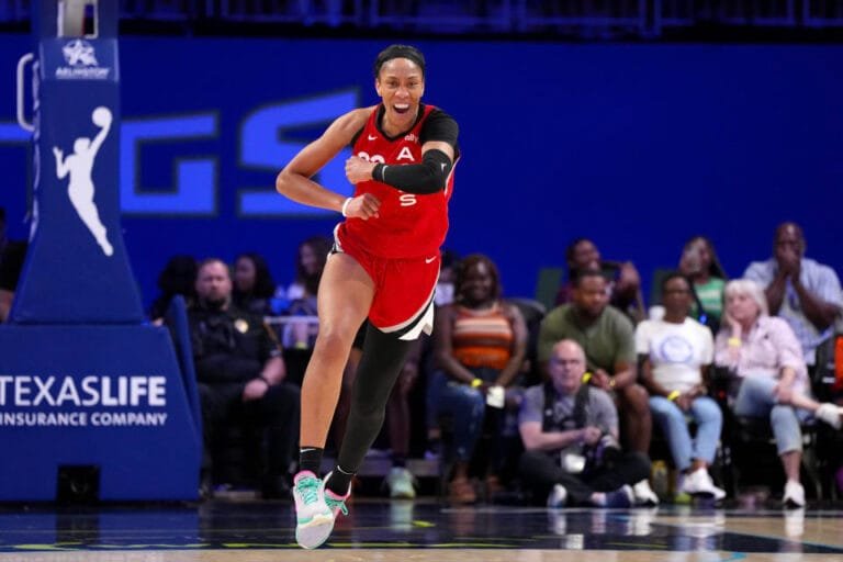 A'ja Wilson broke Jewel Lloyd's single-season record early Wednesday night in their matchup with Caitlin Clark and the Indiana Fever.