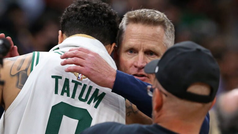 NBA fans humorously blame Warriors' Kerr for Tatum's game vs. Knicks