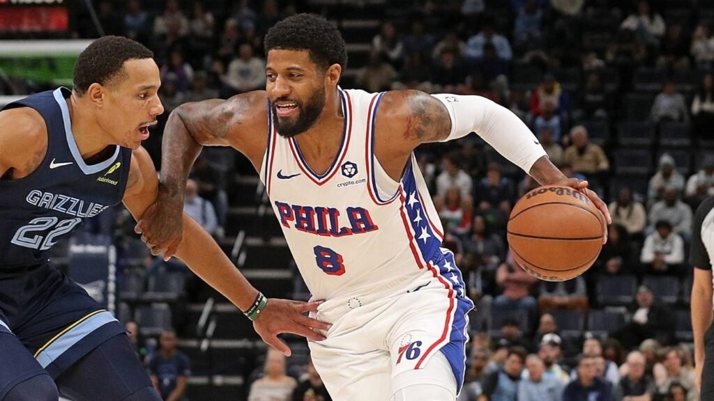 76ers' Paul George hyperextends left knee for second time in a month, will miss at least two games