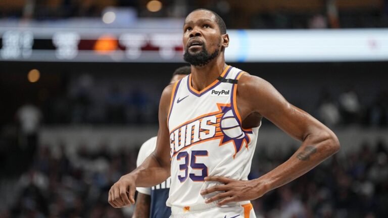 Phoenix's Kevin Durant out with calf strain, to be reevaluated in two weeks